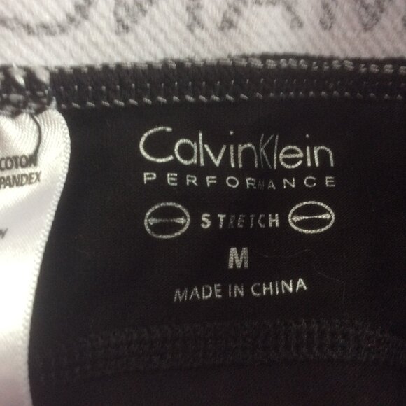 Calvin Klein Performance Black Capri Spellout Logo Activewear Pants SZ Medium - Picture 3 of 5